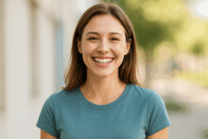 a girl smiling
